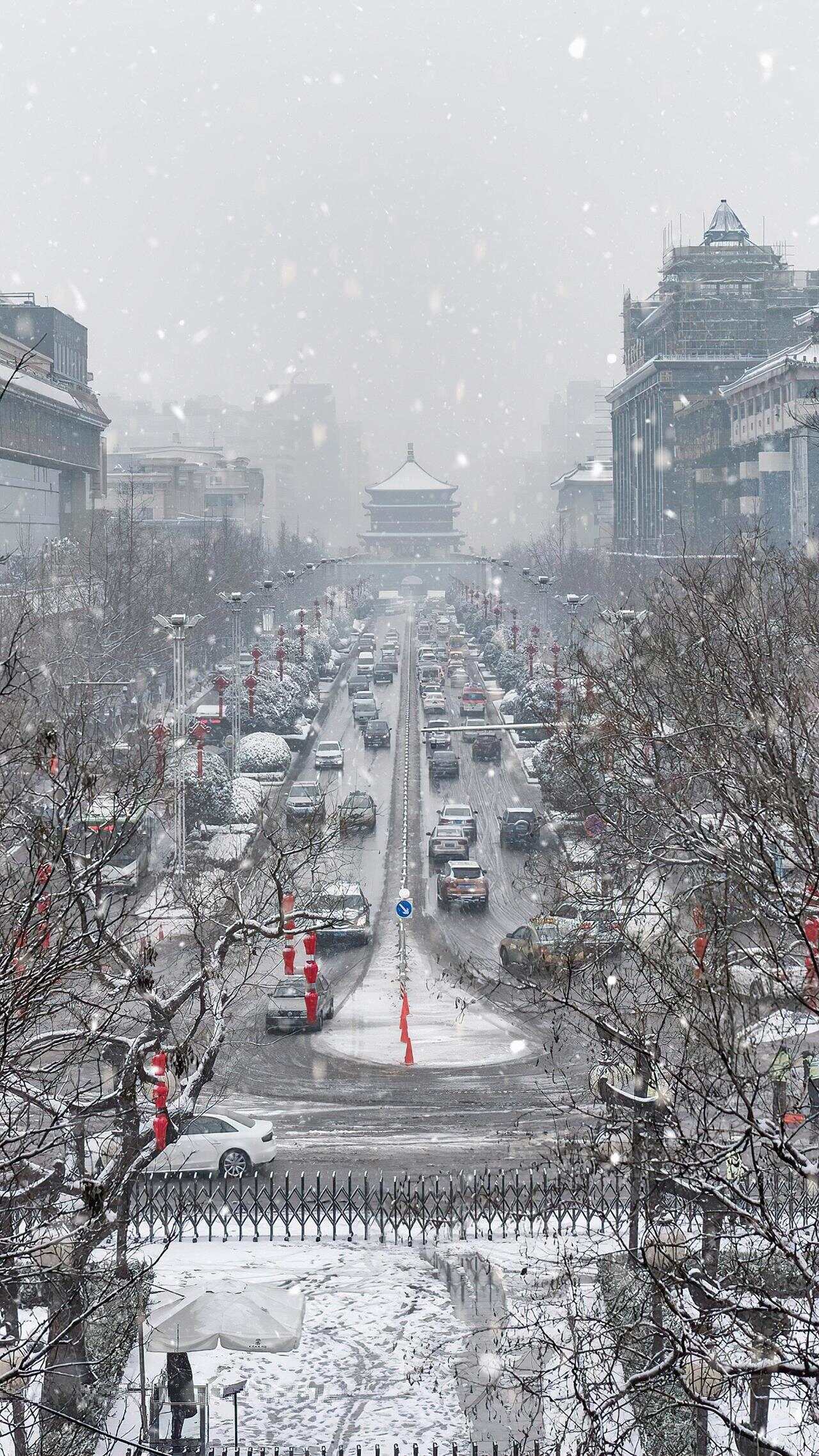 西安下雪了——冬日的诗意与浪漫