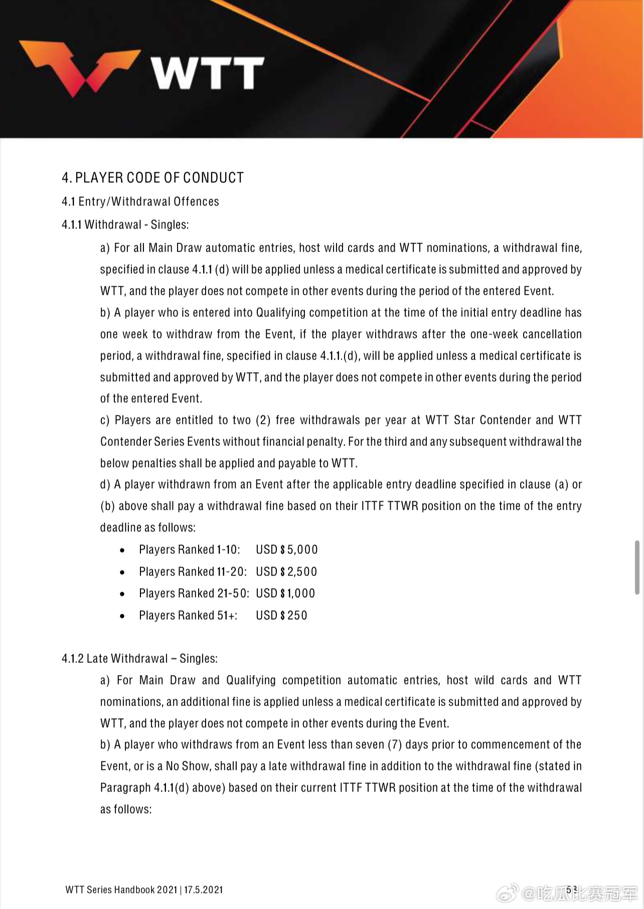 WTT实施新策略，强制参赛规定重塑乒乓球赛事格局